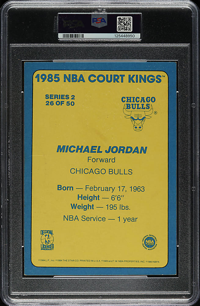 1984-1985 Star Company Basketball "Court Kings 5 x 7" #26 Michael Jordan Rookie PSA FAIR 1.5