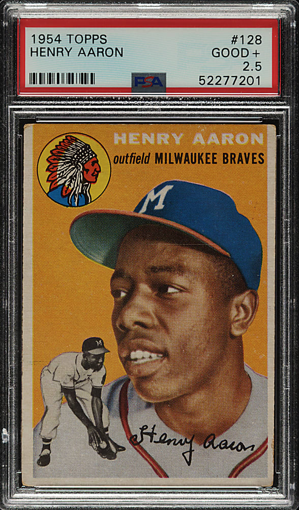 1954 Topps #128 Hank Aaron Rookie PSA GOOD+ 2.5