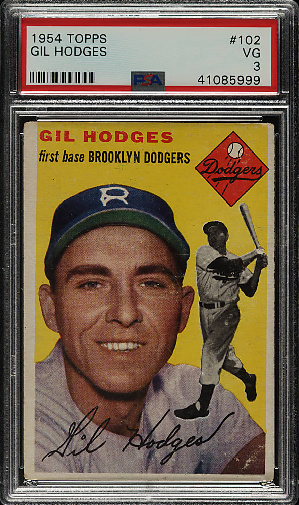 1954 Topps #102 Gil Hodges PSA VG 3