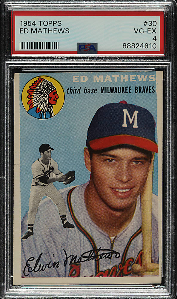 1954 Topps #30 Eddie Mathews PSA VG-EX 4