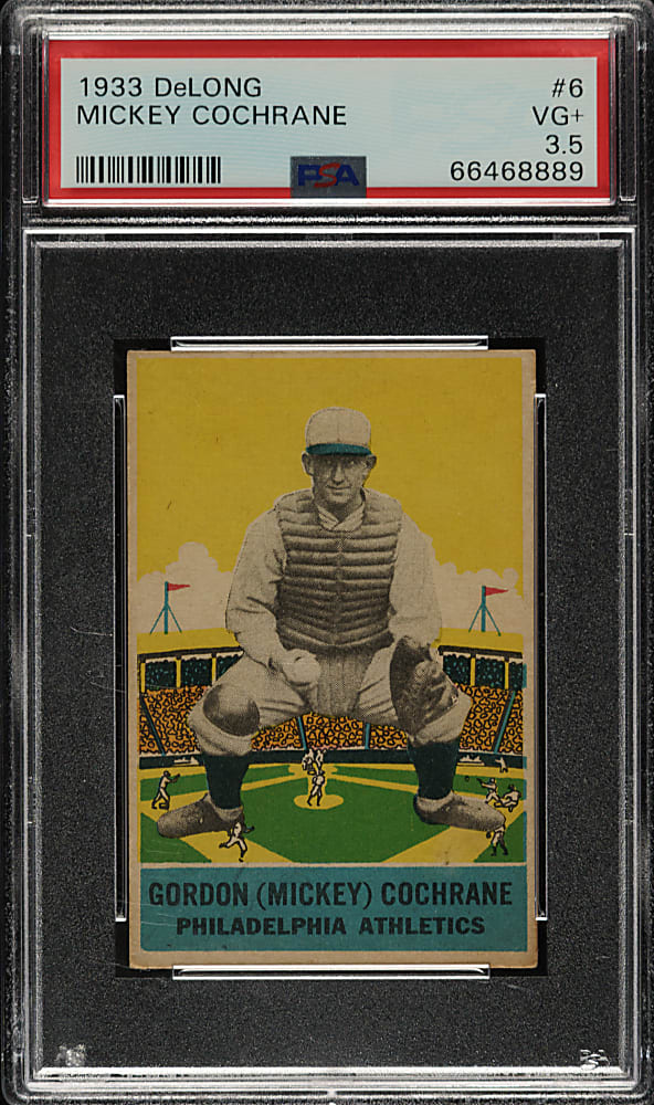 1933 R333 DeLong Gum #6 Mickey Cochrane PSA VG+ 3.5