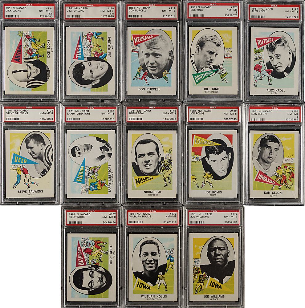 1961 Nu-Card Football PSA-Graded Collection (17)