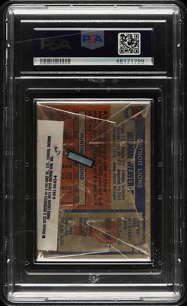 1976 Topps Football Unopened Cello Pack PSA MINT 9 - Frank Tarkenton Record Breaker on Top