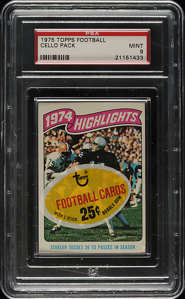 1975 Topps Football Unopened Cello Pack PSA MINT 9