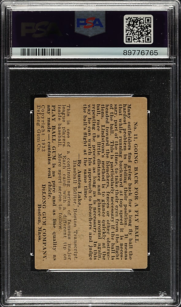 1933 R333 DeLong #11 Freddie Lindstrom PSA GOOD+ 2.5
