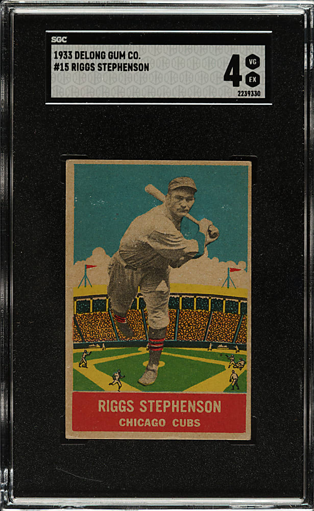 1933 R333 DeLong Gum #15 Riggs Stephenson SGC VG/EX 4