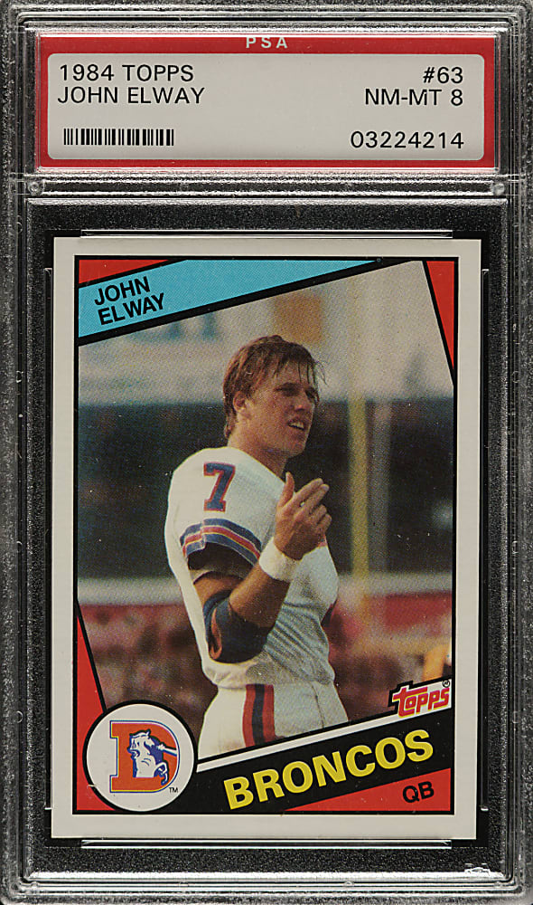1984 Topps Football #63 John Elway Rookie PSA NM-MT 8