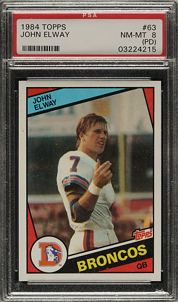 1984 Topps Football #63 John Elway Rookie PSA NM-MT 8 (PD)