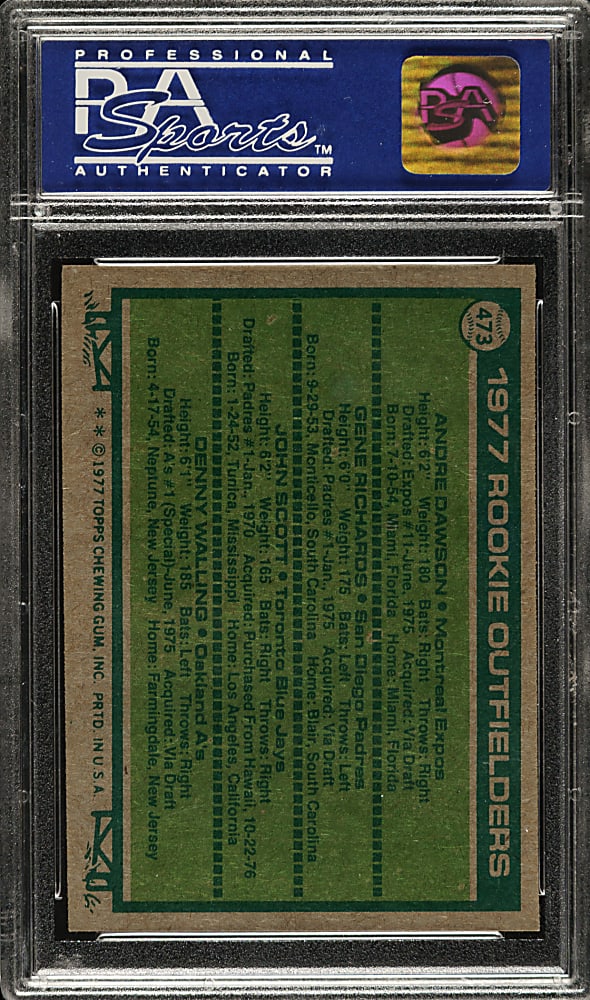 1977 Topps #473 Andre Dawson Rookie PSA NM-MT 8