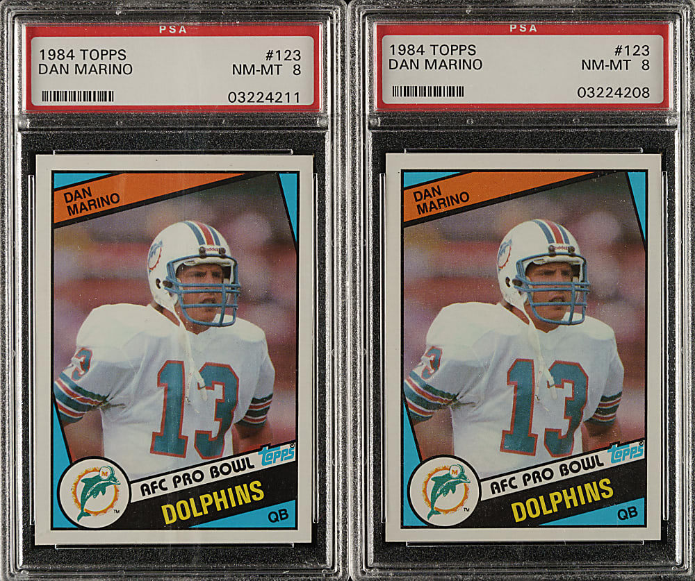 1984 Topps Football #123 Dan Marino Rookie PSA NM-MT 8 Pair
