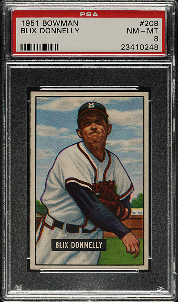 1951 Bowman #208 Blix Donnelly PSA NM-MT 8