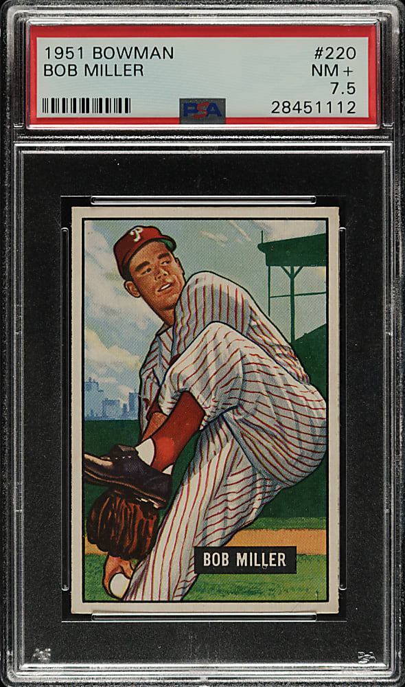 1951 Bowman #220 Bob Miller PSA NM+ 7.5