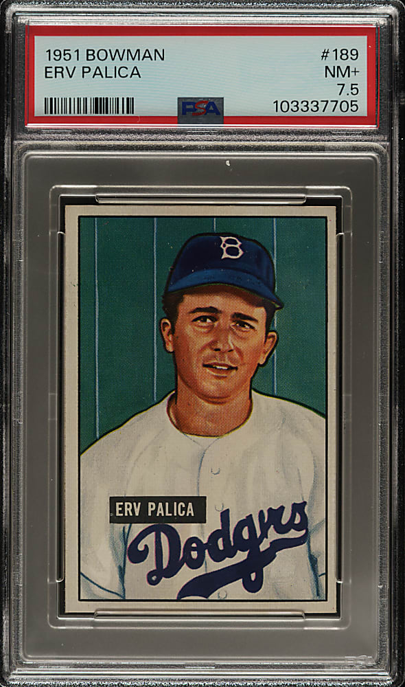 1951 Bowman #189 Erv Palica PSA NM+ 7.5