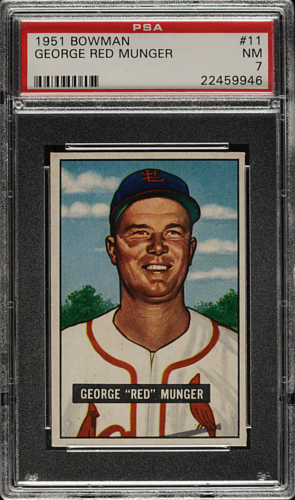 1951 Bowman #11 George Munger PSA NM 7
