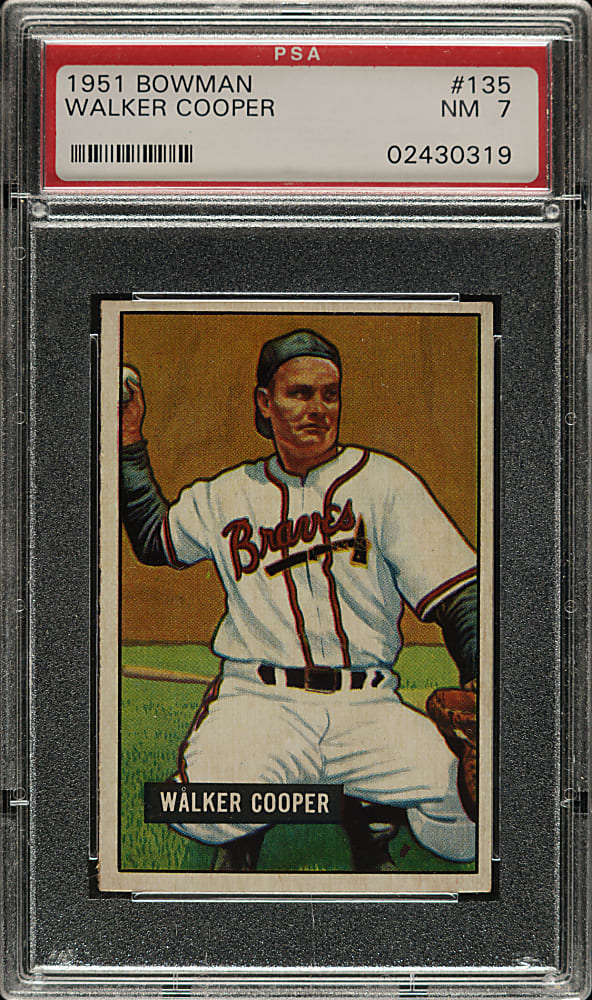 1951 Bowman #135 Walker Cooper PSA NM 7