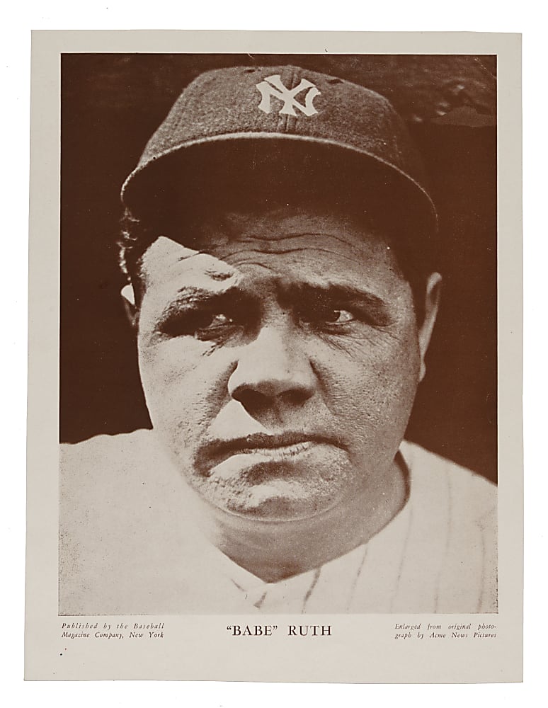 1910-1957 M114 "Baseball Magazine" Posters Babe Ruth