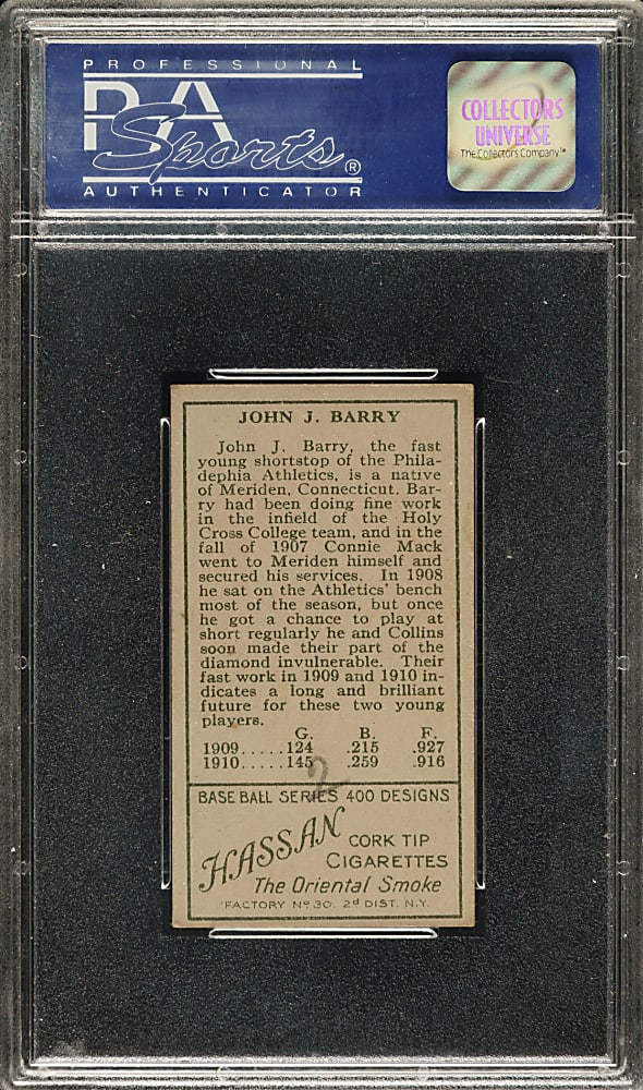 1911 T205 Gold Border Jack Barry PSA EX 5 (MK)