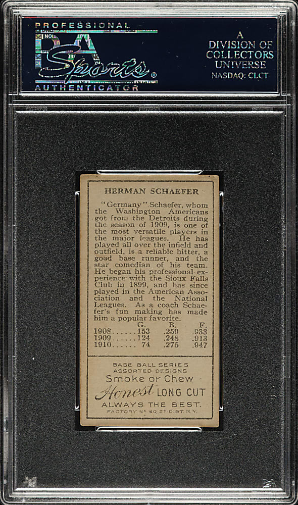 1911 T205 Gold Border Germany Schaefer PSA EX 5