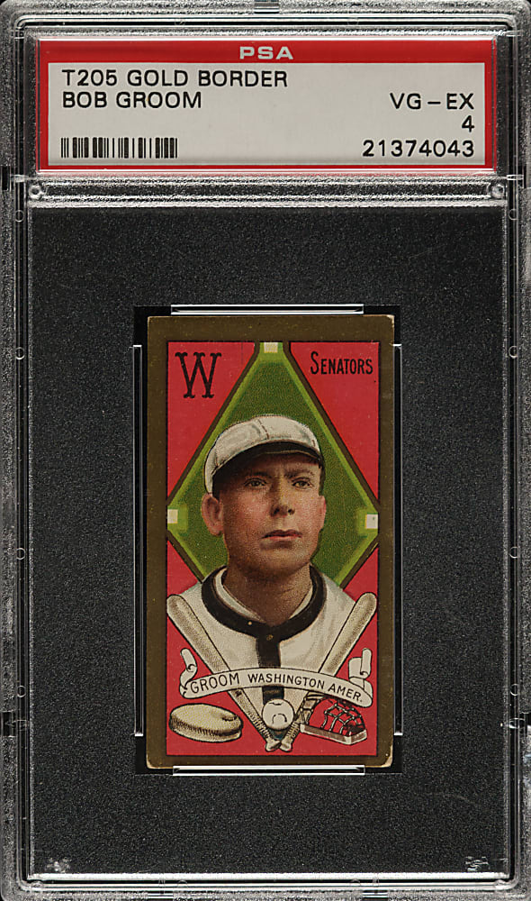 1911 T205 Gold Border Bob Groom PSA VG-EX 4