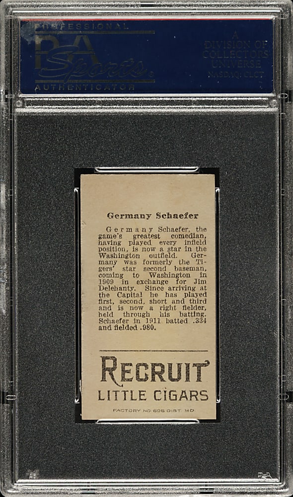 1912 T207 Brown Background Germany Schaefer PSA EX-MT 6