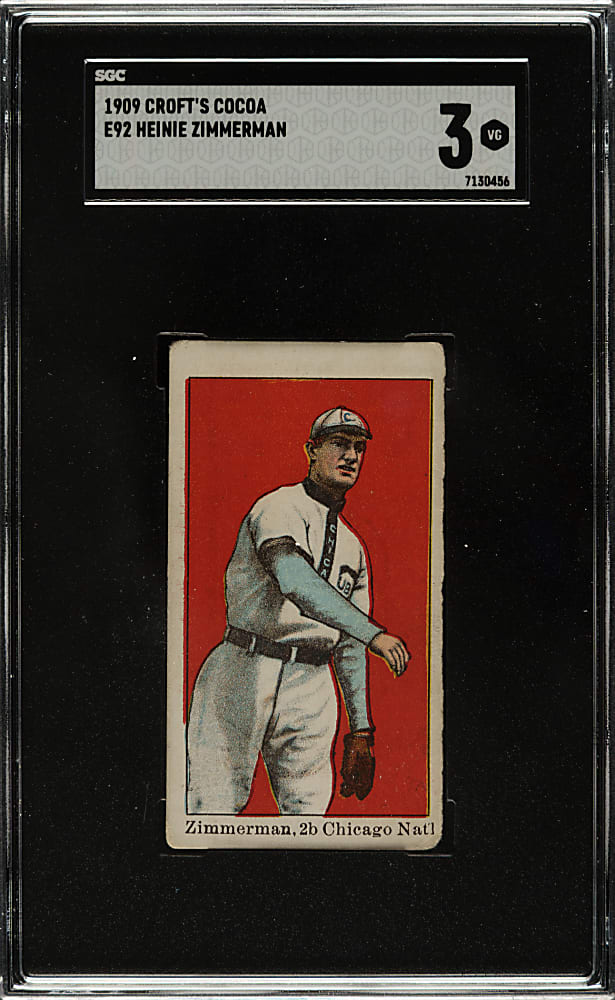 1909 E92 Croft's Cocoa Heinie Zimmerman SGC VG 3