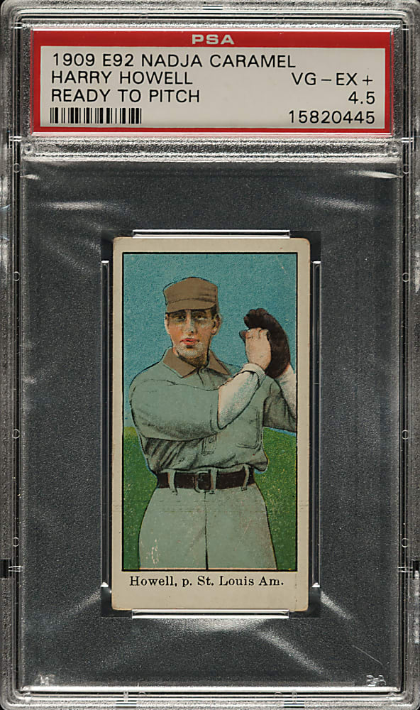 1909 E92 Nadja Caramels Harry Howell Ready To Pitch PSA VG-EX+ 4.5