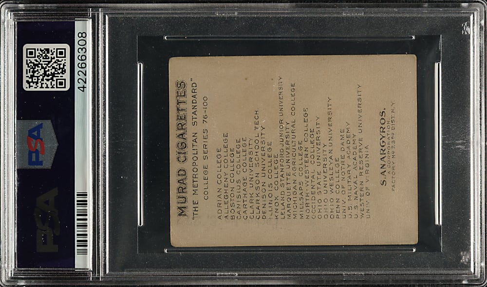 1909-1910 T51 Murad "College Series" Ohio State University PSA VG+ 3.5