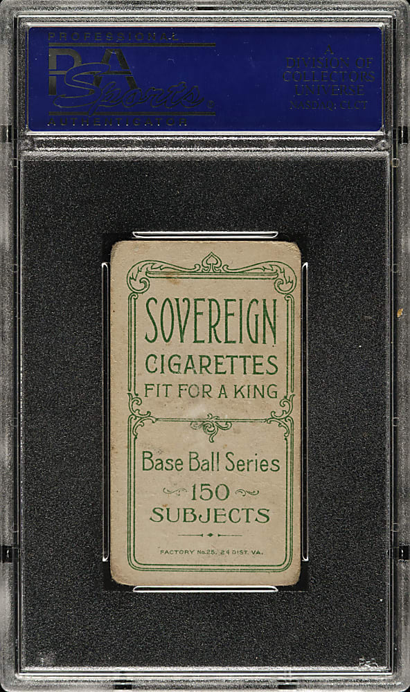 1909-1911 T206 White Border Bob Ganley PSA GOOD 2 - Sovereign 150 Back