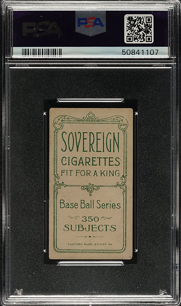 1909-1911 T206 White Border Bill Shipke PSA VG+ 3.5 - Sovereign 350 Back