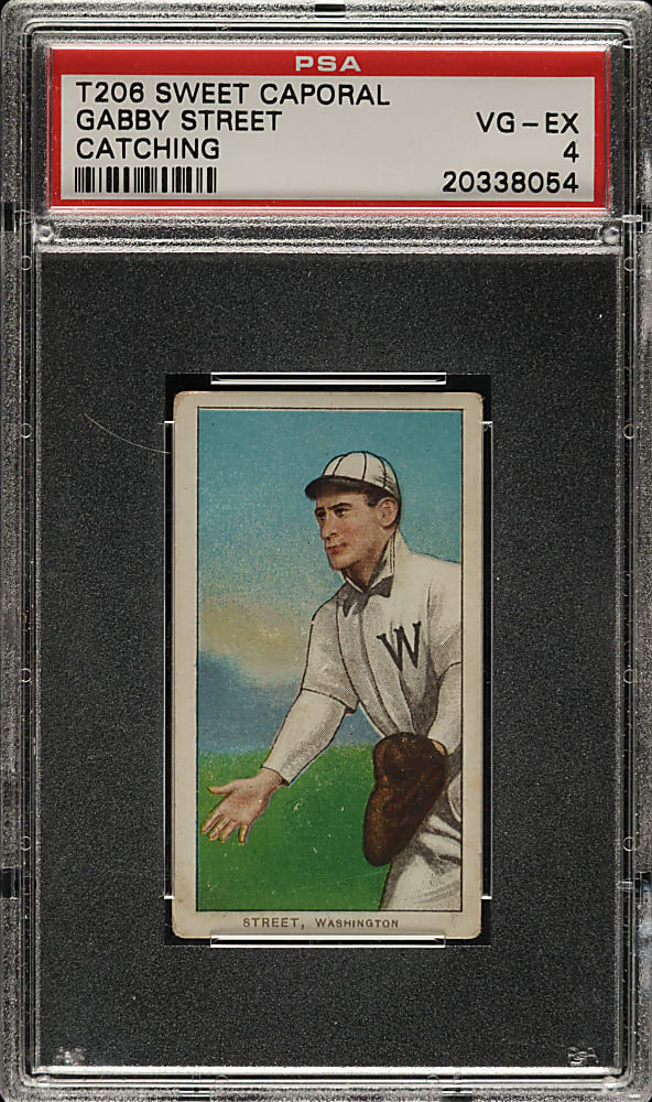 1909-1911 T206 White Border Gabby Street Catching PSA VG-EX 4