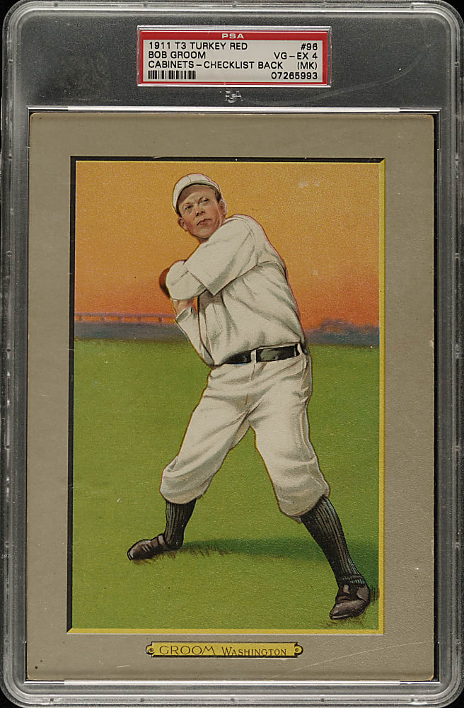 1911 T3 Turkey Red #96 Bob Groom PSA VG-EX 4 (MK)