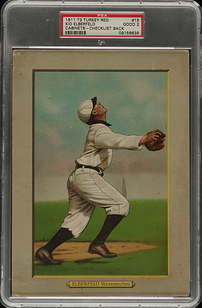 1911 T3 Turkey Red #15 Kid Elberfeld PSA GOOD 2
