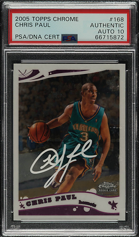 Signed 2005-2006 Topps Chrome Basketball #168 Chris Paul Rookie PSA/DNA GEM MINT 10