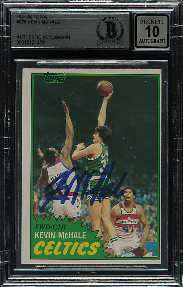 Signed 1981-1982 Topps Basketball #E75 Kevin McHale Rookie Beckett GEM MINT 10 Signature