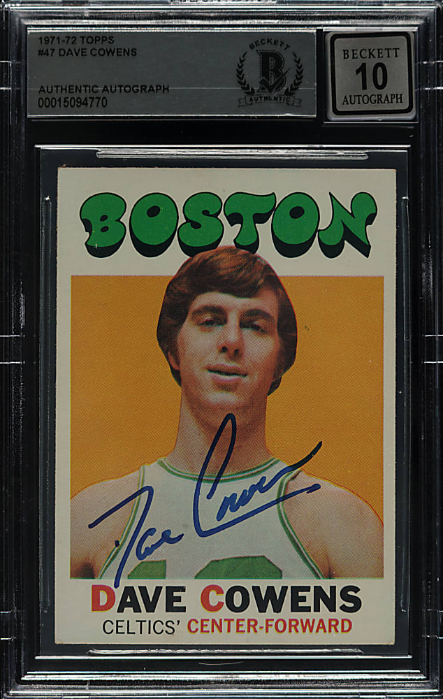 Signed 1971-1972 Topps Basketball #47 Dave Cowens Rookie Beckett GEM MINT 10