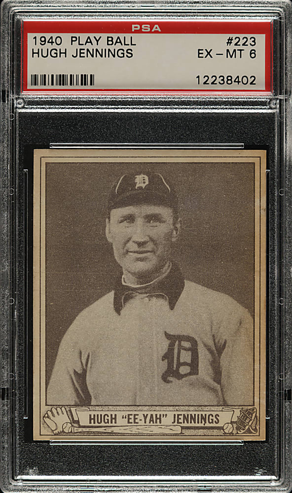 1940 R335 Play Ball #223 Hugh Jennings PSA EX-MT 6