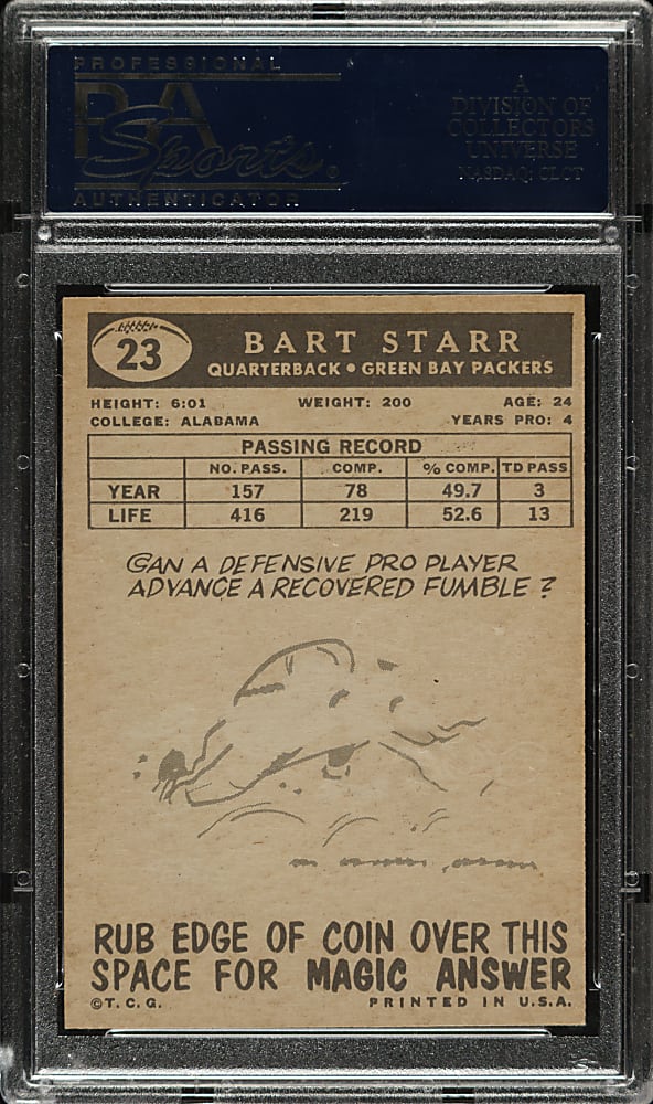 1959 Topps Football #23 Bart Starr PSA NM 7