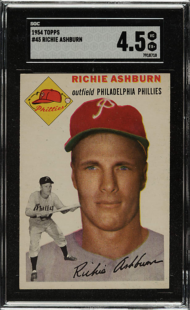 1954 Topps #45 Richie Ashburn SGC VG/EX+ 4.5