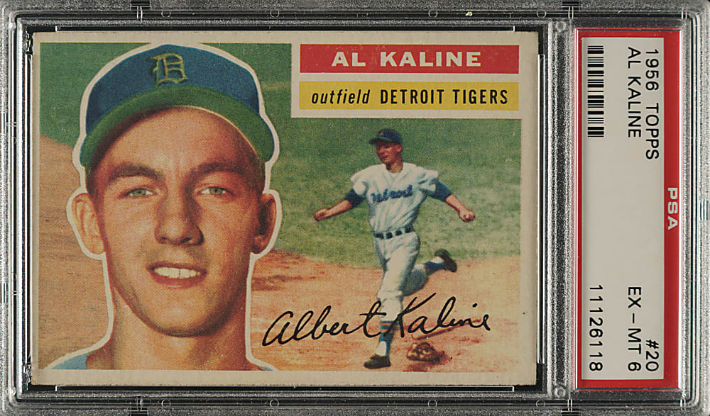 1956 Topps #20 Al Kaline White Back PSA EX-MT 6