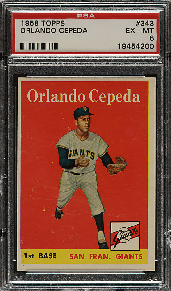 1958 Topps #343 Orlando Cepeda Rookie PSA EX-MT 6
