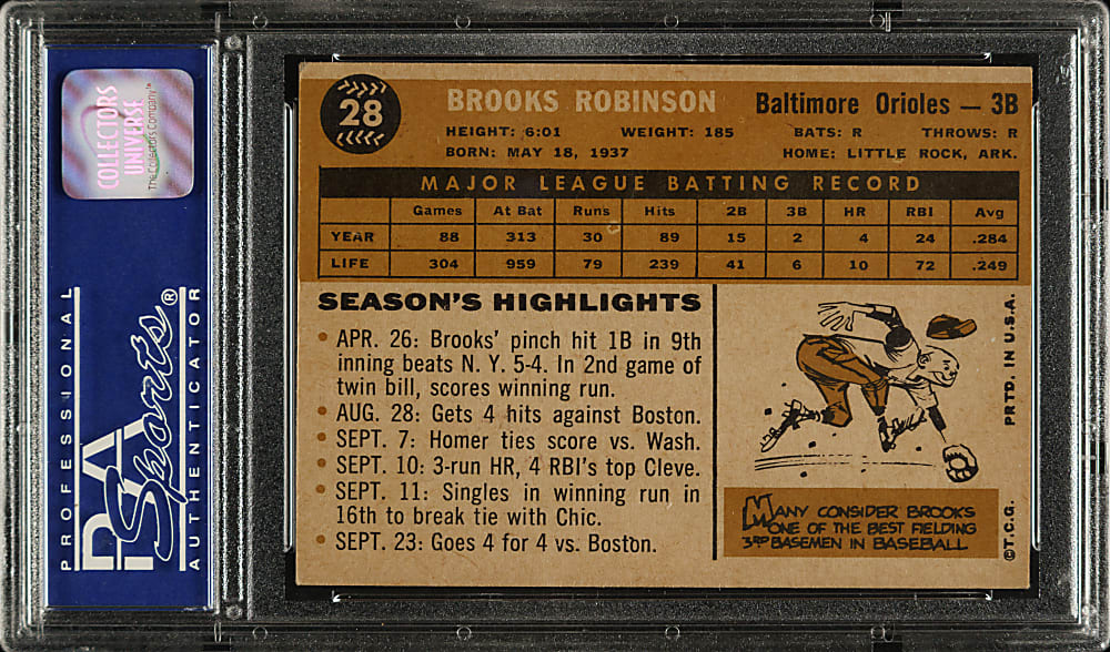 1960 Topps #28 Brooks Robinson PSA EX-MT 6
