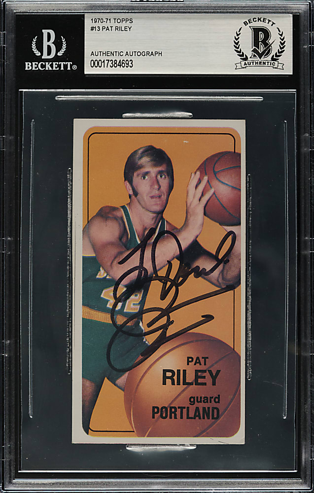 Signed 1970-1971 Topps Basketball #13 Pat Riley Rookie - Beckett
