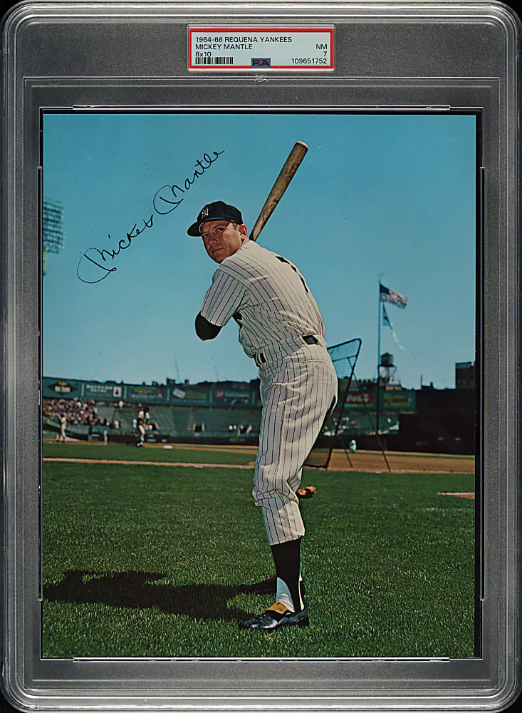 1964-1966 Requena Yankees 8 x 10 Mickey Mantle PSA NM 7