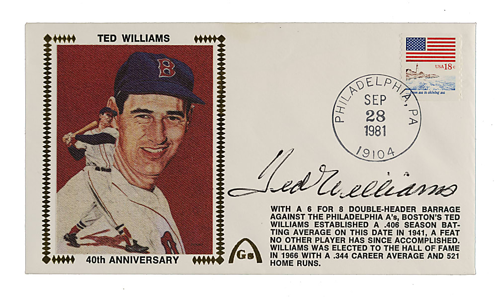 1981 Ted Williams Signed First-Day Cover - JSA
