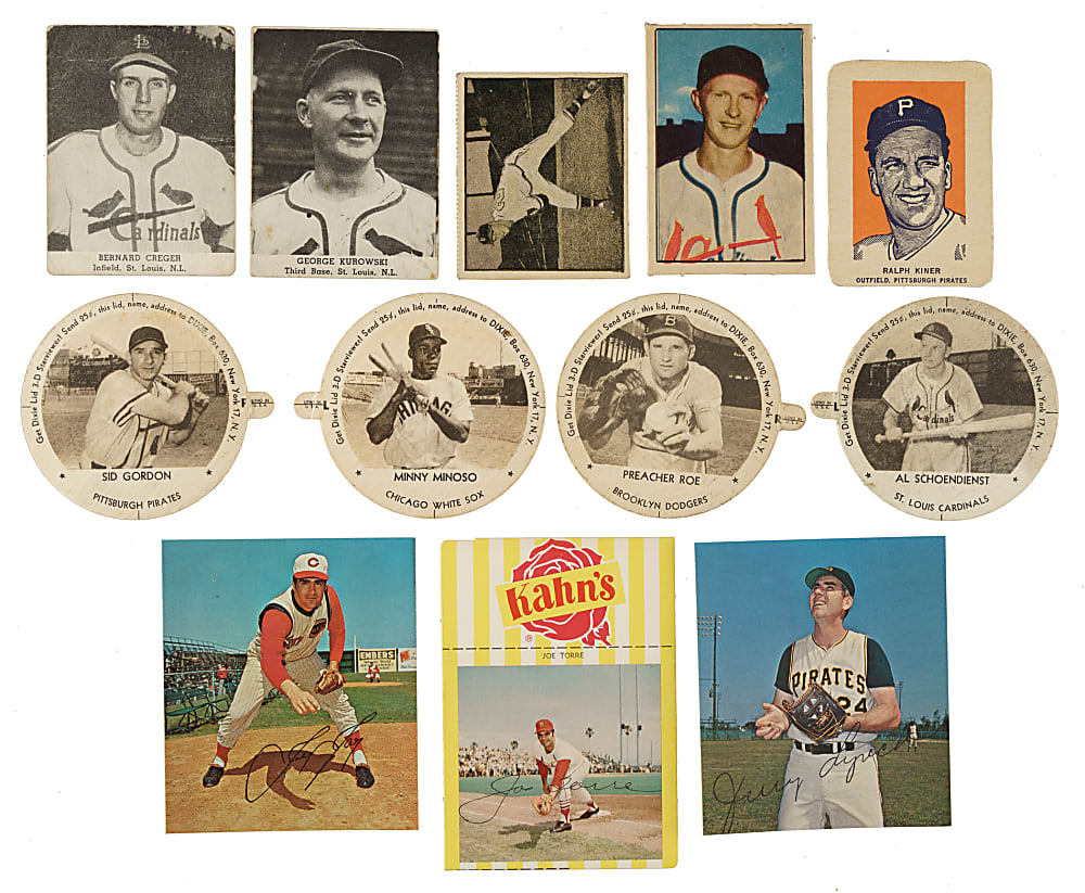 1947 to 1969 Oddball Card Collection (16) Including Robin Roberts, Warren Spahn, and Ralph Kiner