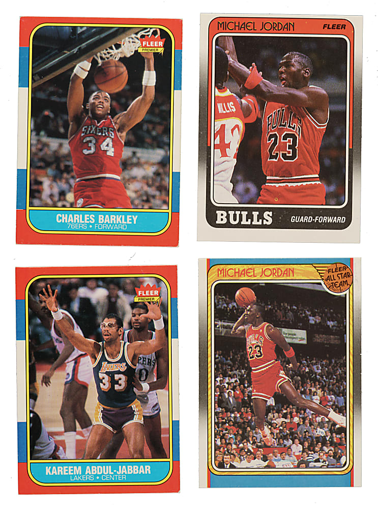 1986-1987 and 1988-1989 Fleer Basketball Hall of Fame Collection (19) Including Michael Jordan, Kareem Abdul-Jabbar, and Charles Barkley