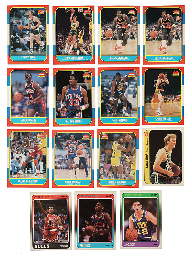 1986-1987 and 1988-1989 Fleer Basketball Hall of Fame Collection (19) Including Michael Jordan, Kareem Abdul-Jabbar, and Charles Barkley