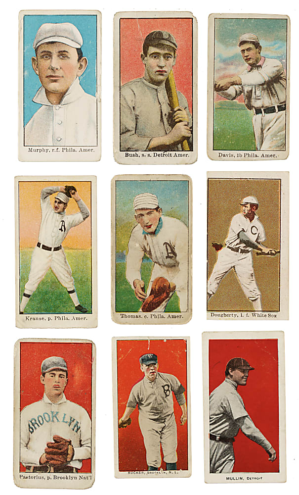 1909 to 1910 Caramel-Card Collection (13) Including Eddie Collins