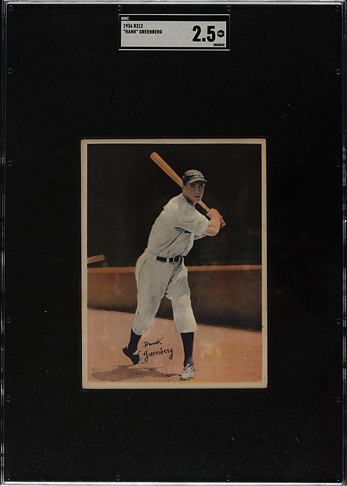 1936 R312 National Chicle Premium Hank Greenberg SGC GOOD+ 2.5