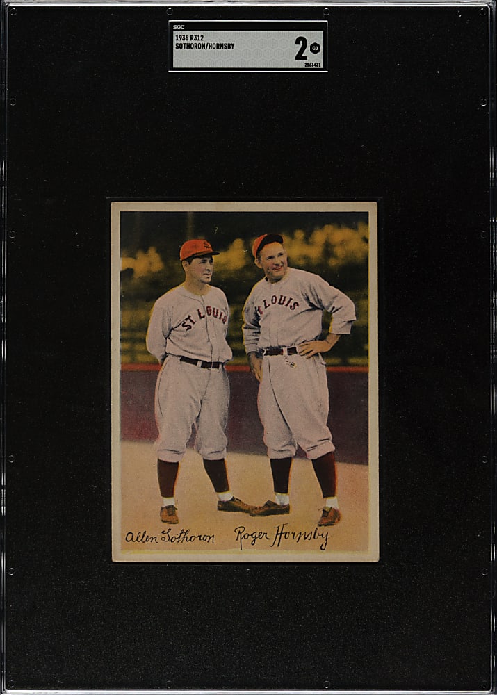 1936 R312 National Chicle Premium Allen Sothoron/Roger Hornsby SGC GOOD 2